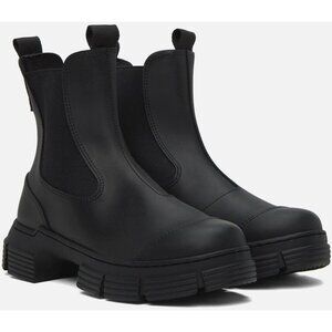 Ganni Recycled Rubber City Chelsea Boots Size 41 US 11 Womens Black $295